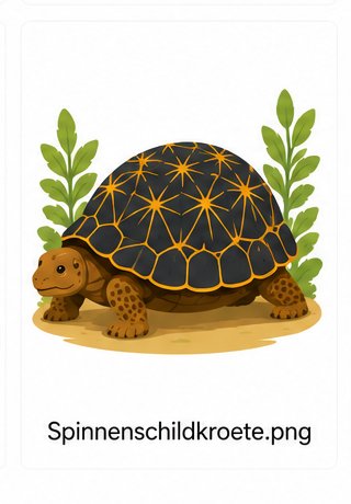 Spinnenschildkröte als Tierbeispiel der Werte-Landkarte
